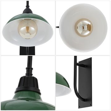 Stanley 12.25" Farmhouse Industrial Indoor/Outdoor Iron LED Gooseneck Arm Outdoor Sconce